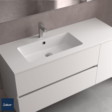 Waschtisch VILNA 1605 Schrankelement rechts ohne Siphon und Clickerabfluss, für Schrank 800 MINERALSOLID MATT 1605 x 460 x 15 mm
