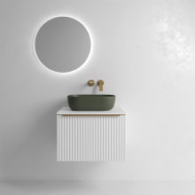 Schrank wandhängend BIBA 600 1 Metallschublade und versteckter Schublade WHITE COTTON 598 x 405 x 450 mm