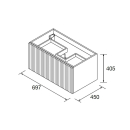 Schrank wandhängend BIBA 700 1 Metallschublade und...