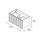 Schrank wandhängend BIBA 700 1 Metallschublade und versteckter Schublade WHITE COTTON 697 x 405 x 450 mm