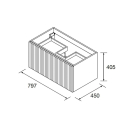 Schrank wandhängend BIBA 800 1 Metallschublade und...