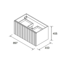Schrank wandhängend BIBA 900 1 Metallschublade und...