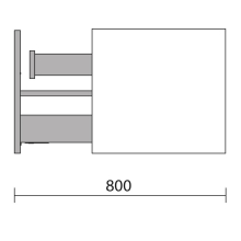 Schrank wandhängend BIBA 1000 1 Metallschublade und versteckter Schublade GREEN FOREST 997 x 405 x 450 mm