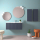 Schrank wandhängend BIBA 1000 1 Metallschublade und versteckter Schublade NIGHT BLUE 997 x 405 x 450 mm