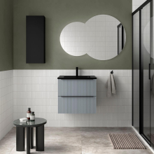 Badezimmermöbel BIBA 600 2 Metallschubladen mit Soft-Close BLUE FOG 598 x 540 x 450 mm