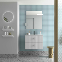 Badezimmermöbel BIBA 700 2 Metallschubladen mit Soft-Close WHITE COTTON 698 x 540 x 450 mm