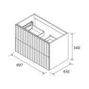 Badezimmermöbel BIBA 700 2 Metallschubladen mit...