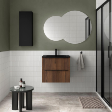 Badezimmermöbel BIBA 600 2 Metallschubladen mit Soft-Close MAYA-NUSSBAUM 598 x 540 x 450 mm