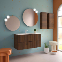 Badezimmermöbel BIBA 1000 2 Metallschubladen mit Soft-Close MAYA-NUSSBAUM 989 x 540 x 450 mm