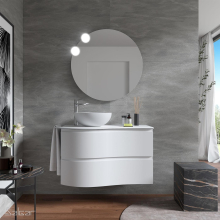 Schrank wandhängend MAM 900 WHITE COTTON rechts 2 Metallauszug mit Softeinzug 897 x 540 x 505 mm