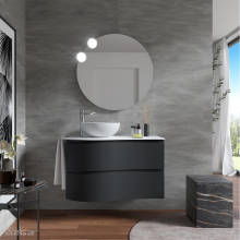 Schrank wandhängend MAM 900 rechts, 2 Metallauszug BLACK VELVET 897 x 540 x 505 mm