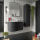 Schrank wandhängend MAM 900 rechts, 2 Metallauszug BLACK VELVET 897 x 540 x 505 mm
