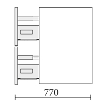 Schrank wandhängend MAM 900 NIGHT BLUE links 2 Metallauszug mit Softeinzug 897 x 540 x 505 mm