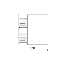 NEW - Schrank wandhängend MAM 900 links, 2 Metallauszug mit Softeinzug GREEN FOREST 897 x 540 x 505 mm