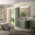 NEW - Schrank wandhängend MAM 900 links, 2 Metallauszug mit Softeinzug GREEN FOREST 897 x 540 x 505 mm