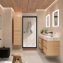 Badezimmermöbel MARA 800 2 Schubladen mit Soft-Close EUROPÄISCHE EICHE 797 x 540 x 452 mm