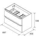 Schrank wandhängend MONTERREY 700 2 Metallauszug mit...