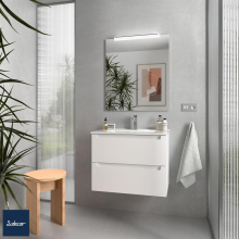 Schrank wandhängend MONTERREY 700 2 Metallauszug mit Softeinzug WHITE COTTON 697 x 540 x 450 mm