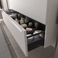 Schrank wandhängend MONTERREY 700 2 Metallauszug mit Softeinzug WHITE COTTON 697 x 540 x 450 mm