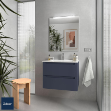 Schrank wandhängend MONTERREY 700 2 Metallauszug mit Softeinzug NIGHT BLUE 697 x 540 x 450 mm