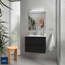 Schrank wandhängend MONTERREY 700 2 Metallauszug mit Softeinzug BLACK VELVET 697 x 540 x 450 mm