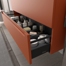 Schrank wandhängend MONTERREY 700 2 Metallauszug mit Softeinzug TERRACOTA 697 x 540 x 450 mm