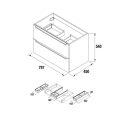 Schrank wandhängend MONTERREY 800 2 Metallauszug mit...