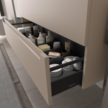 Schrank wandhängend MONTERREY 900 2 Metallauszug mit Softeinzug MACCHIATO 897 x 540 x 450 mm