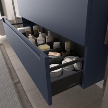 Schrank wandhängend MONTERREY 900 2 Metallauszug mit Softeinzug NIGHT BLUE 897 x 540 x 450 mm