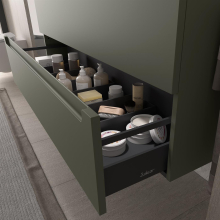 Schrank wandhängend MONTERREY 1200 2 Metallauszug mit Softeinzug GREEN FOREST 1197 x 540 x 450 mm