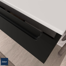 Schrank wandhängend MONTERREY 1200 2 Metallauszug mit Softeinzug BLACK VELVET 1197 x 540 x 450 mm