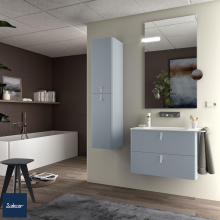 Schrank wandhängend UNIIQ 800 2 Schubladen mit Softeinzug BLUE FOG 797 x 540 x 450 mm