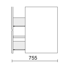 Schrank wandhängend UNIIQ 900 Rechts 1 Tür und 2 Schubladen mit Softeinzug TERRACOTA 897 x 540 x 450 mm