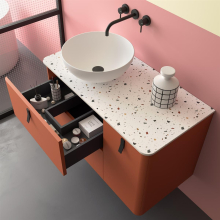 Schrank wandhängend UNIIQ 1200 Rechts 1 Tür und 2 Schubladen mit Softeinzug TERRACOTA 1194 x 540 x 450 mm