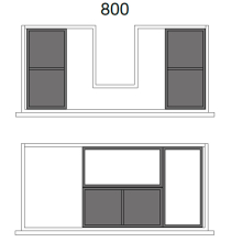 Schubladen-Organizer 1 Lücke NEGRO 160 x 332 x 70 mm