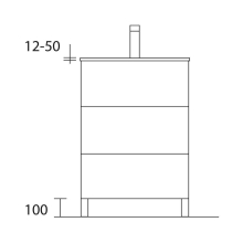 Satz 4 Füße MATT BLACK 100 mm