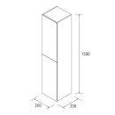 Hochschrank wandhängend UNIIQ links / rechts 2...