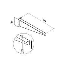 Halter Abstellboard COMPAKT mit Aufsatzbecken (2ud) 340 x 80 mm