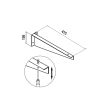 Halter Abstellboard COMPAKT mit Aufsatzbecken (2ud) 415 x 105 mm