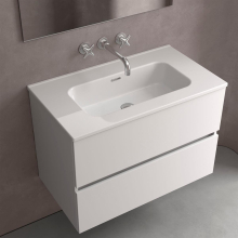 Waschbecken CONSTANZA 1010 Ohne Siphon und Klicker-Ablauf GLANZ-WEISS 1010 x 20 x 460 mm