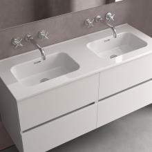 Waschbecken CONSTANZA 1210 Ohne Siphon und Klicker-Ablauf GLANZ-WEISS 1210 x 20 x 460 mm