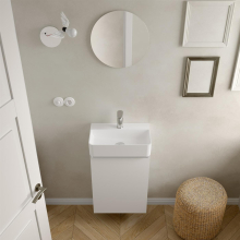 Waschbecken AIDA ohne Siphon und Clicker-Abfluss, Porzellan WEISS GLANZ 450 x 290 x 106 mm