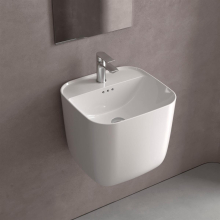 Waschbecken MONOLITH SQUARE GLANZ-WEISS 400 x 420 x 400 mm