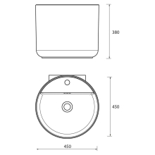 Waschbecken MONOLITH ROUND GLANZ-WEISS Ø 450 x 380 mm