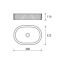Waschschale VENICE MATT-SCHWARZ 480 x 325 x 110 mm