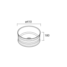 Waschbecken LOOP Porzellan GRAU MATT Ø 410 x 180 mm