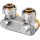Oventrop Umlenkst&uuml;ck Eck mit Absperrfunktion, G 3/4 &Uuml;M x G 3/4 Eurokonus, Rohrabstand 50 mm