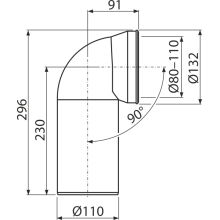 Alcadrain A90-90A  WC Anschlussbogen 90°