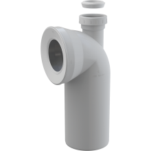 Alcadrain A90-90P40/50A   WC Anschlussbogen 90° mit Konnektor Anschluss DN40/50