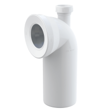 Alcadrain Anschluss für Stand-WC, 90°-Bogen mit DN 40 Anschluss, DN 110, Länge 230 mm, PP, weiß